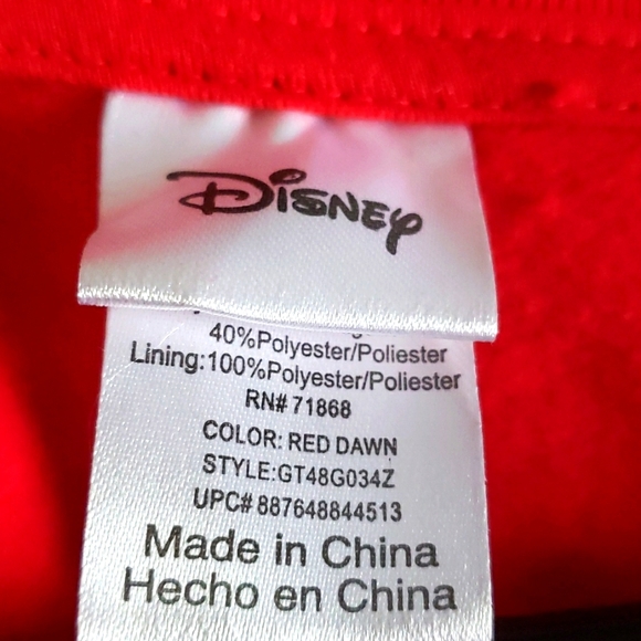 Walt Disney Mickey Mouse Long Sleeve Red Sweatshirt with lights on the wreath - Picture 3 of 4
